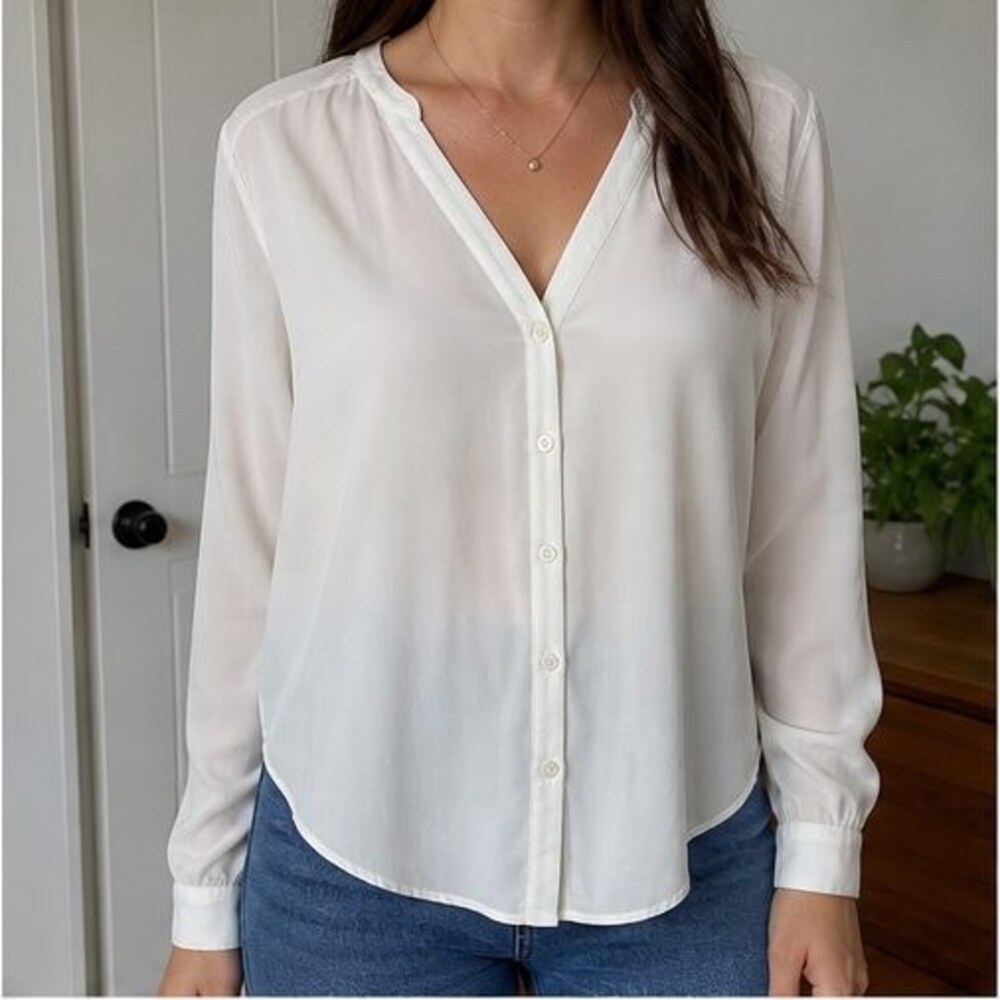 Ivory Button Blouse - Picture 2 of 6
